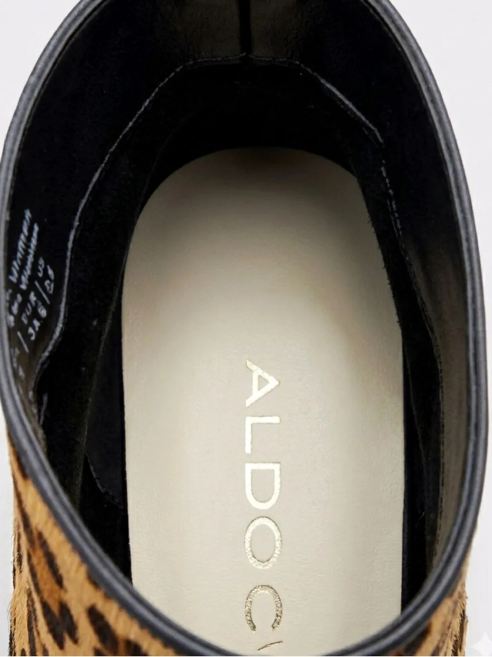 ALDO Wiema Animal Print Calf Hair Pointed Toe High Heel Ankle Boots Size 8 - Picture 9 of 10